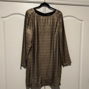 Gianni Bini Metallic Chevron Long Sleeve Dress